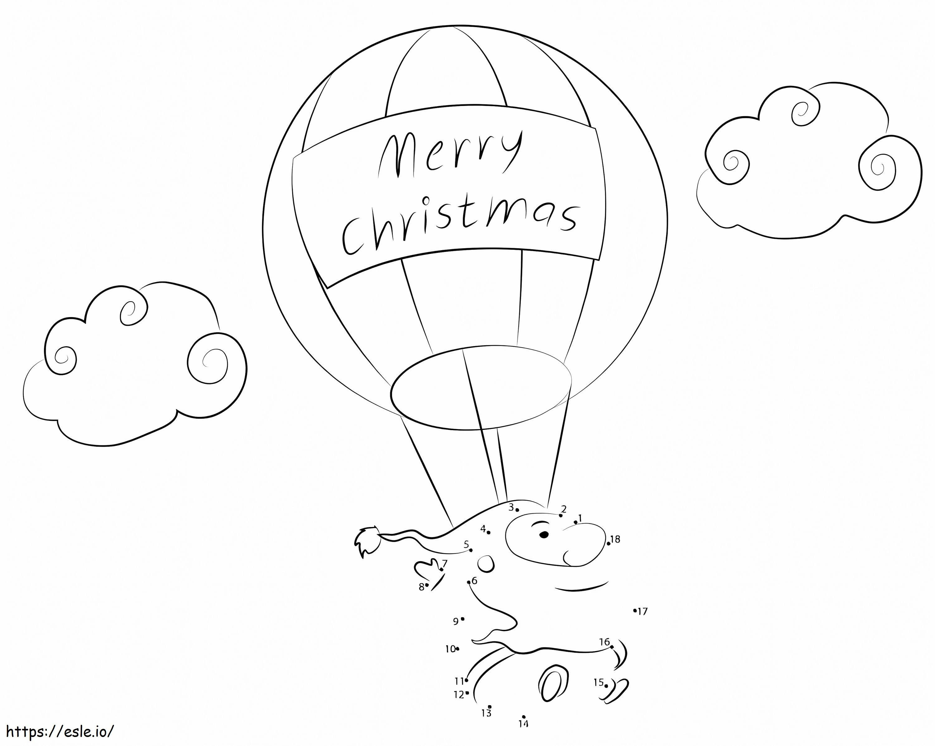 Santa Claus Flying Dot To Dots coloring page