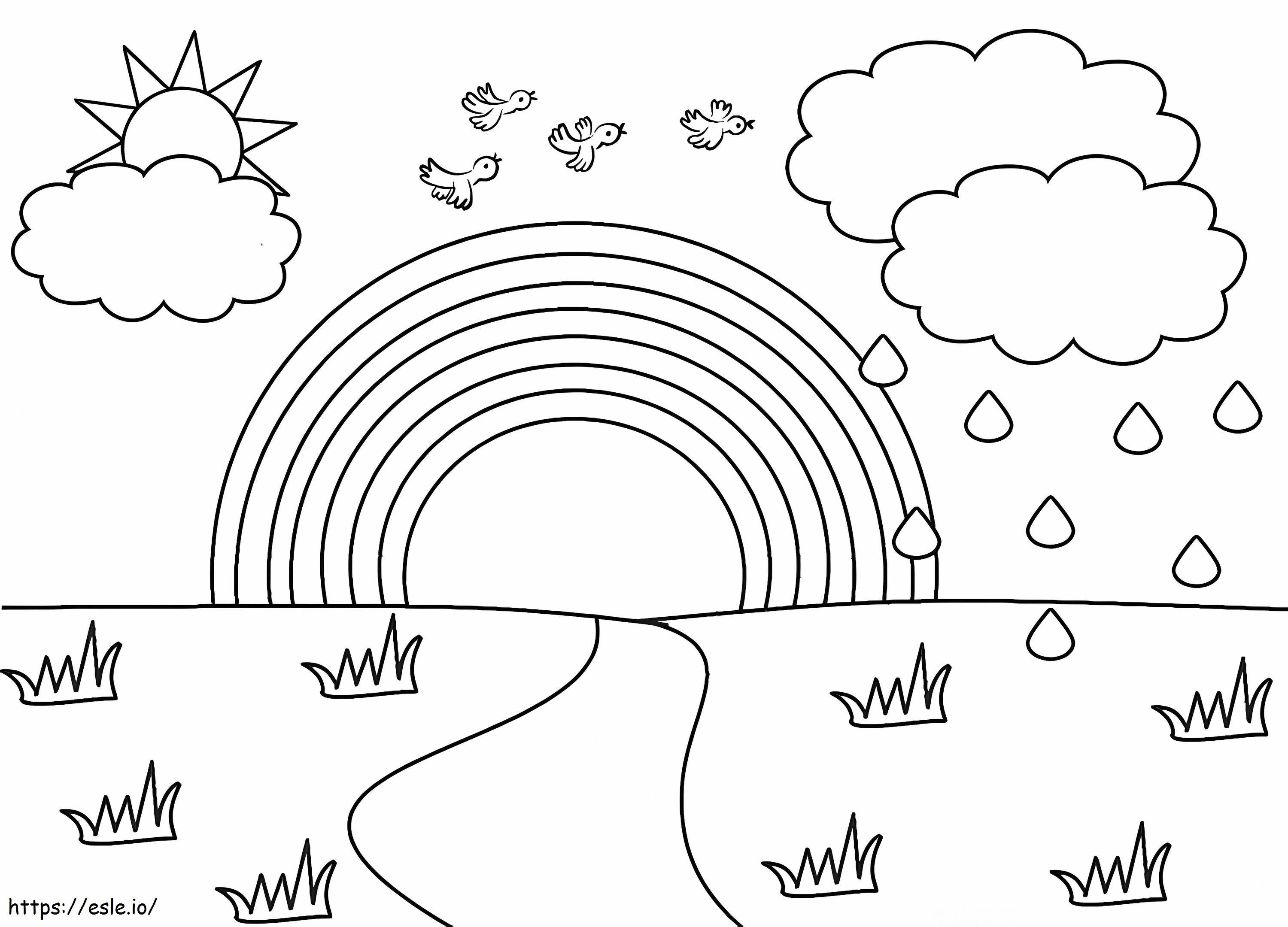 Rainbow Landscape 1 coloring page