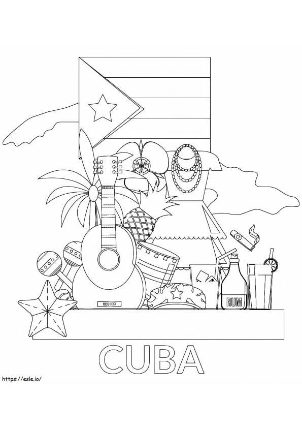 Ingyenes nyomtatható Kuba kifestő