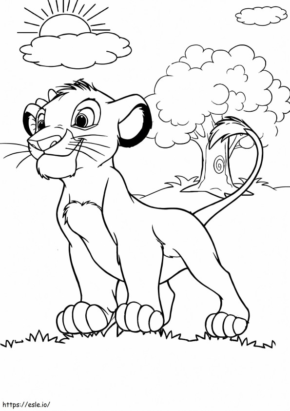 Coloriage Le Roi Lion Simba à imprimer dessin