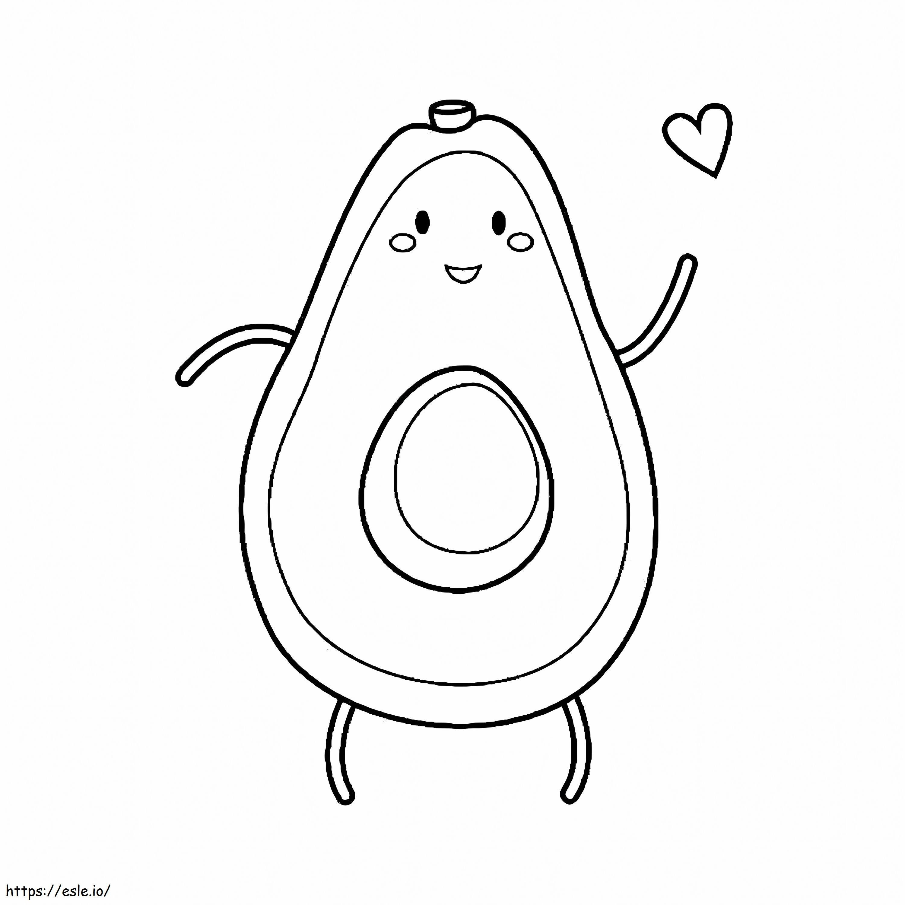 Avocado With Small Eyes coloring page