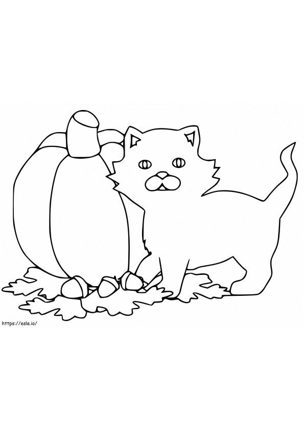 Coloriage Adorable chat d'Halloween à imprimer dessin