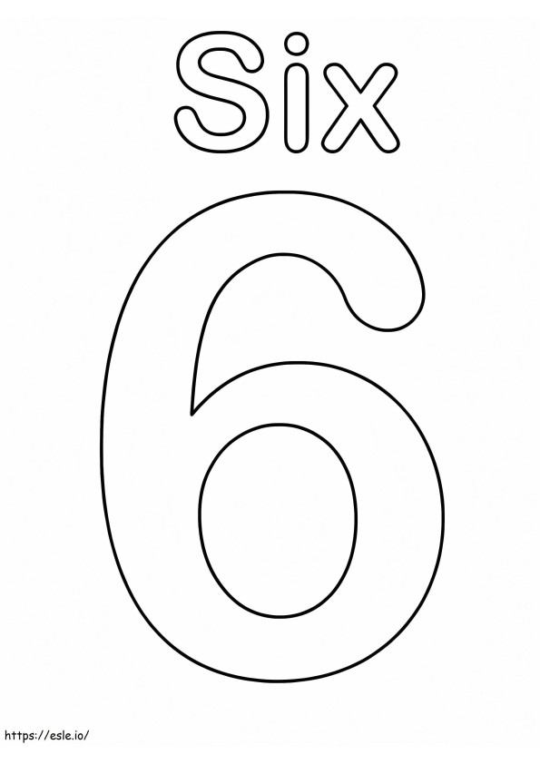 Impressive Number Six coloring page