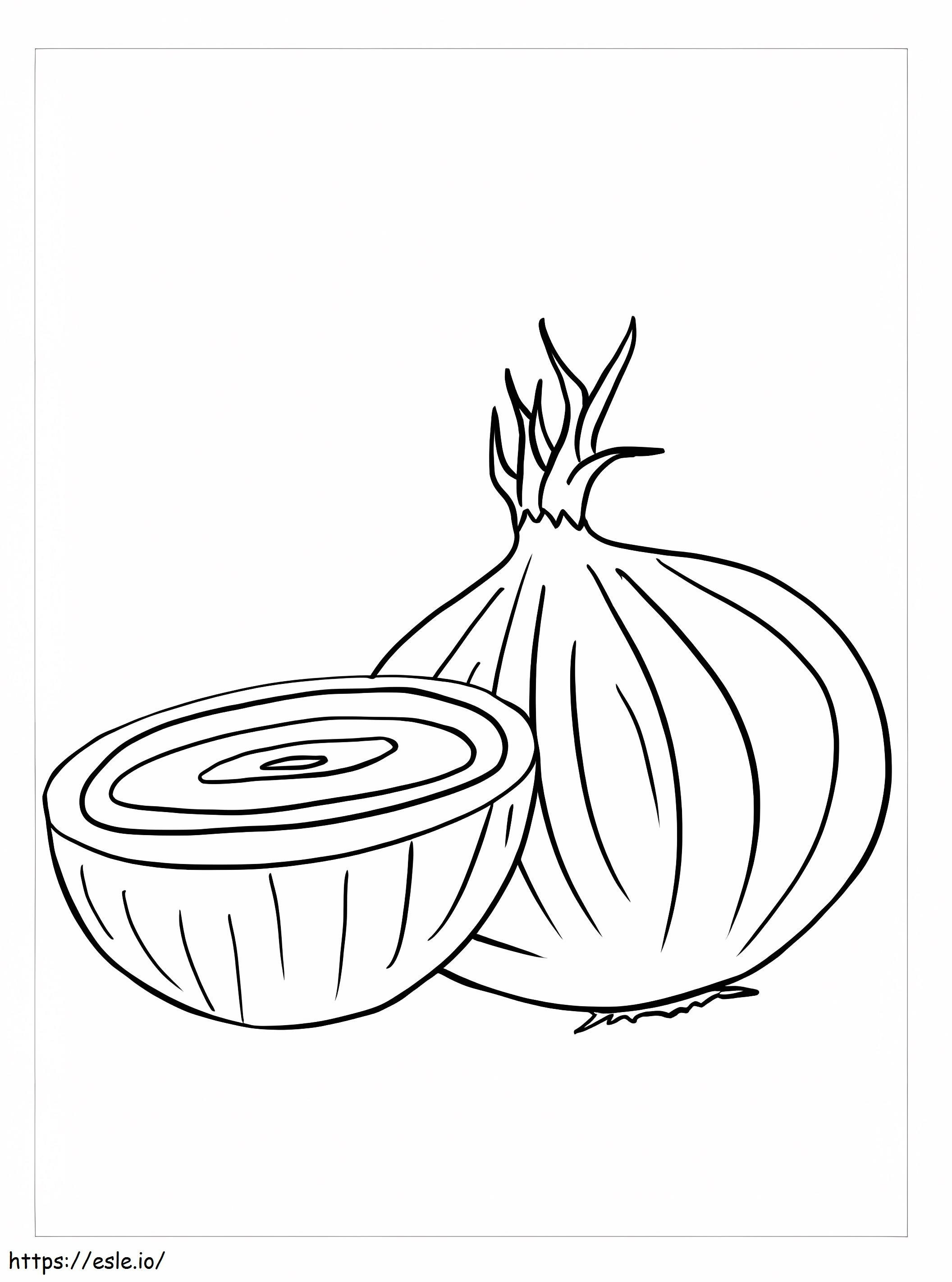 Basic One Onion And Half An Onion coloring page