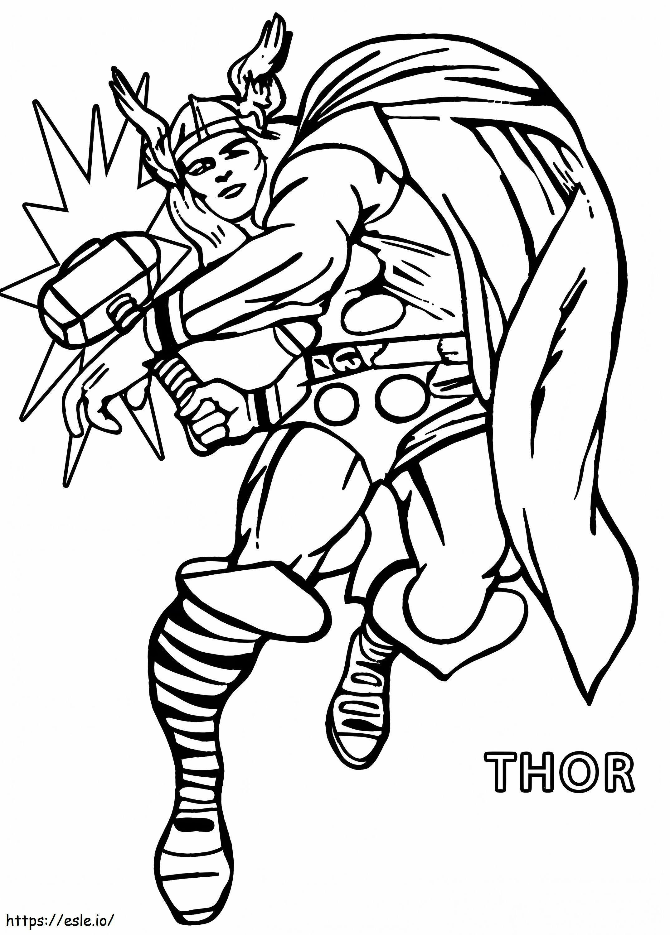 Coloriage Thor attaqué à imprimer dessin
