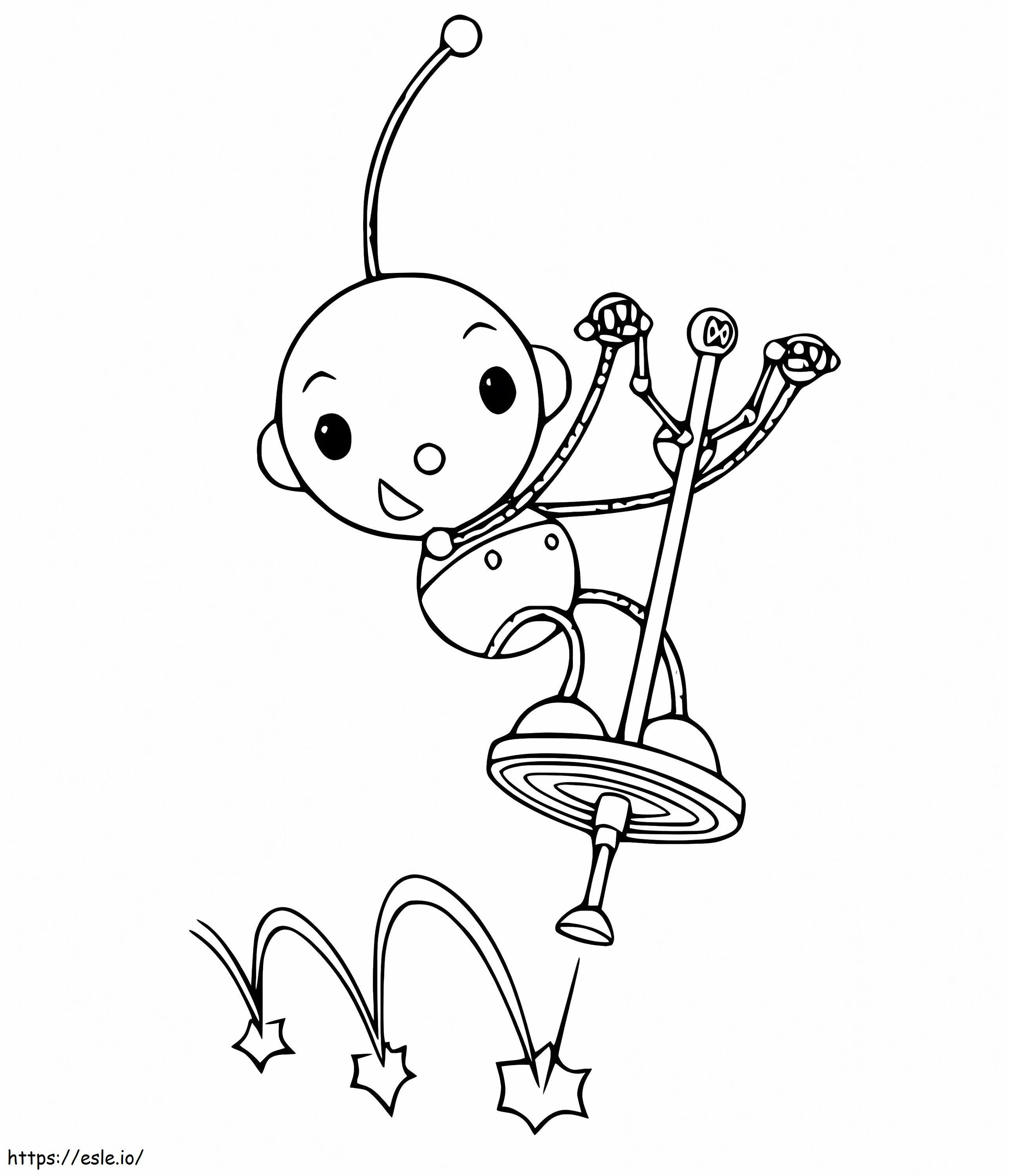 Olie Polie And Pogo Stick coloring page