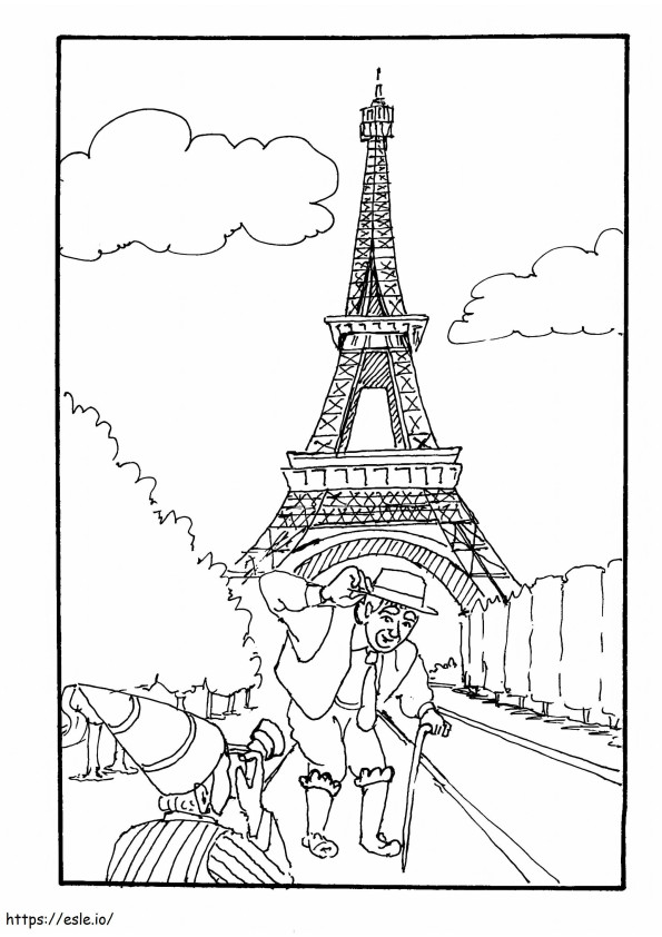 Photographer And Elder In Paris coloring page