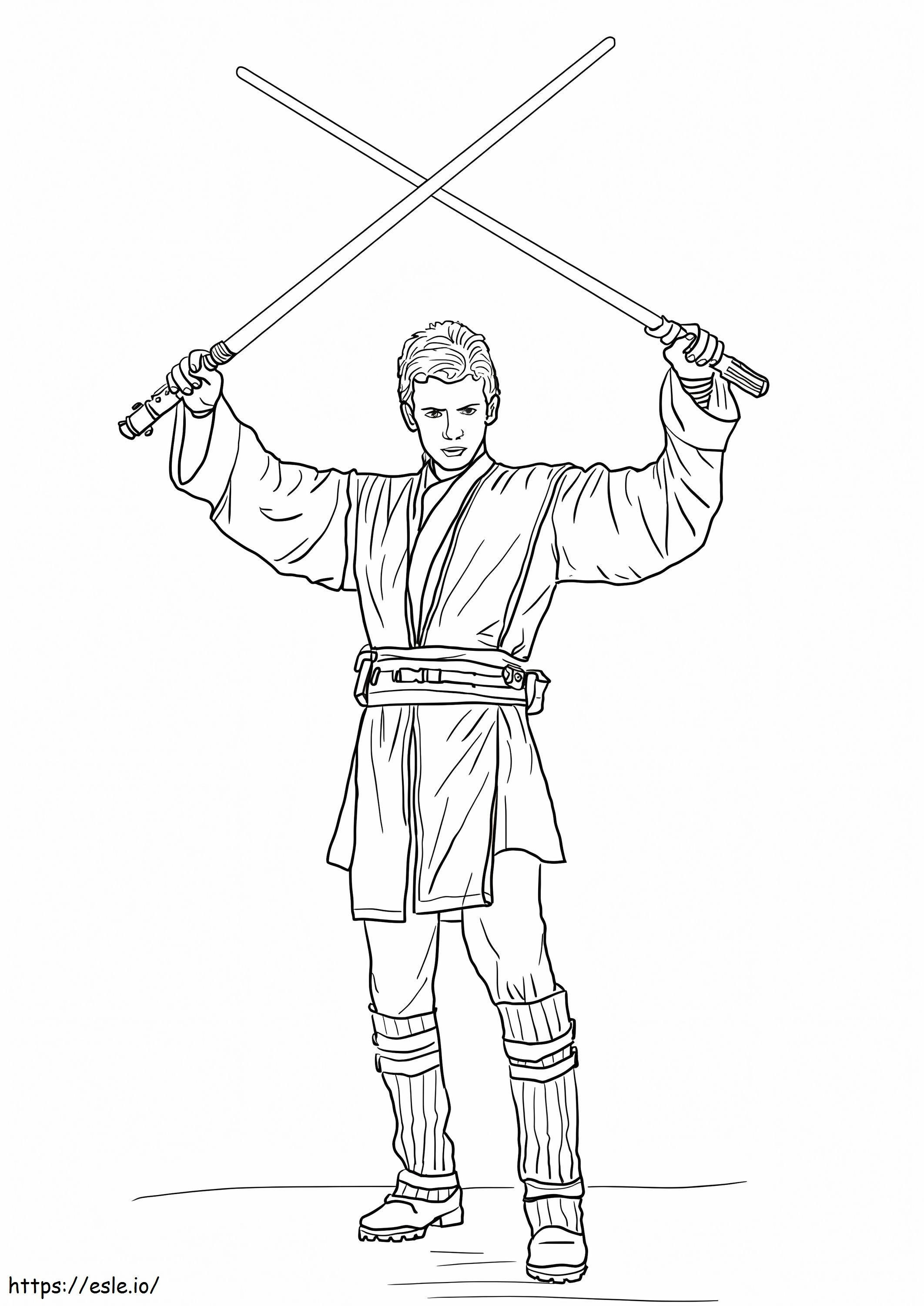 Coloriage Anakin Skywalker 725X1024 à imprimer dessin