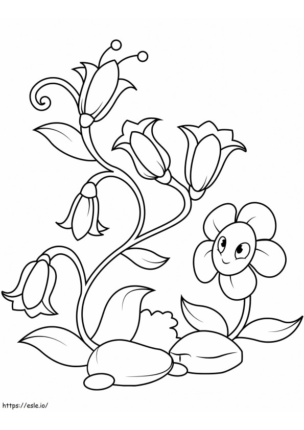 Flores de campânula 7 para colorir