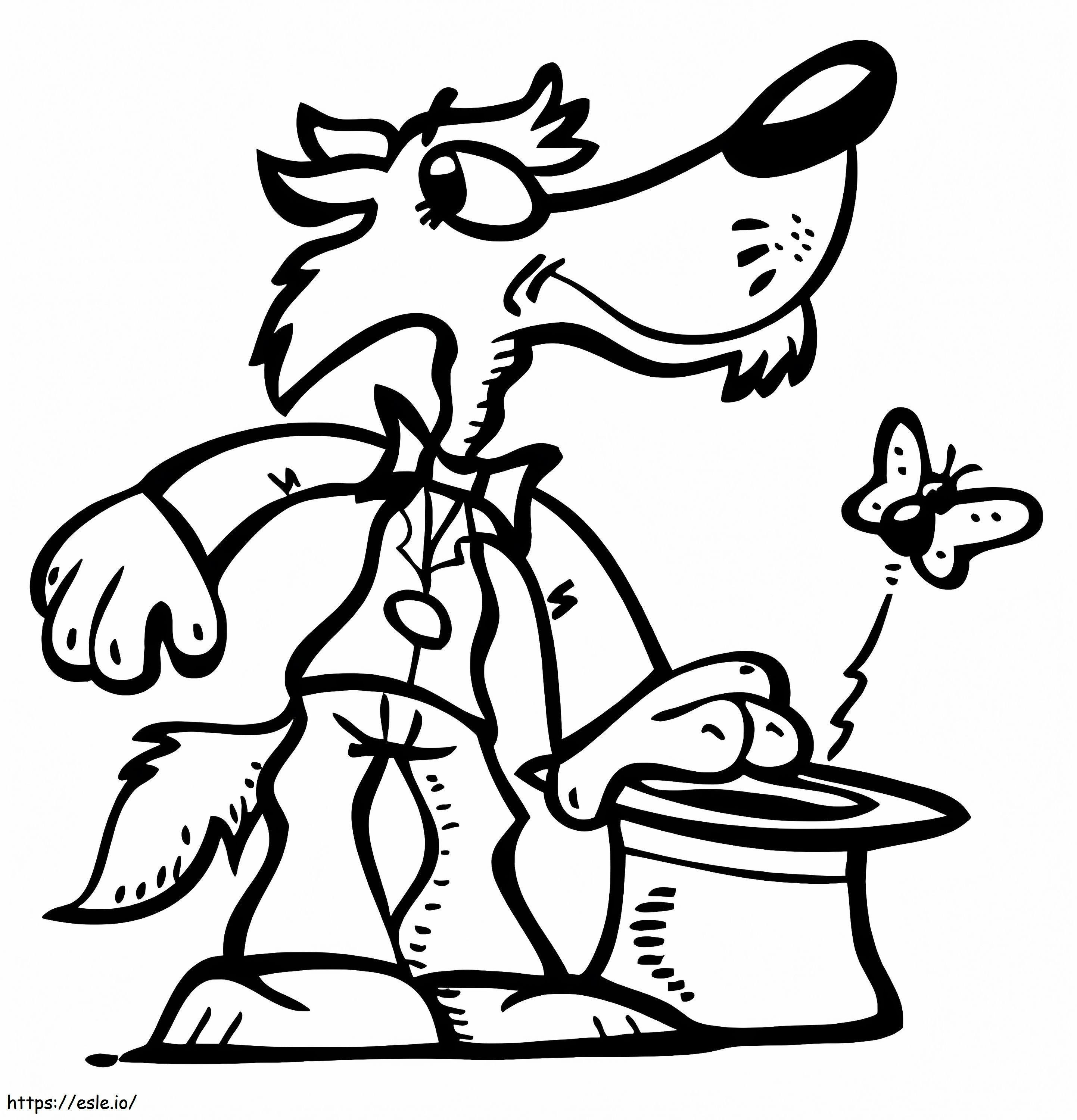 Magician Wolf coloring page