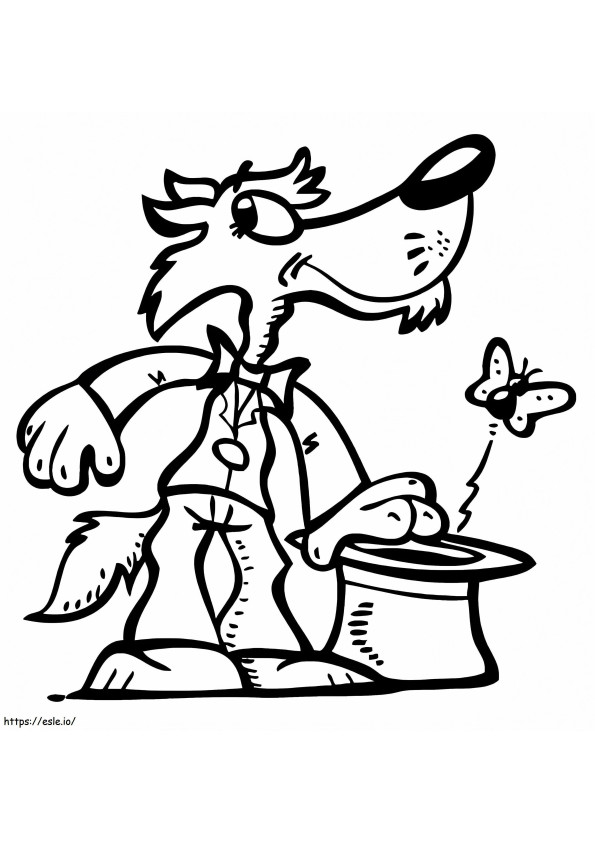 Magician Wolf coloring page