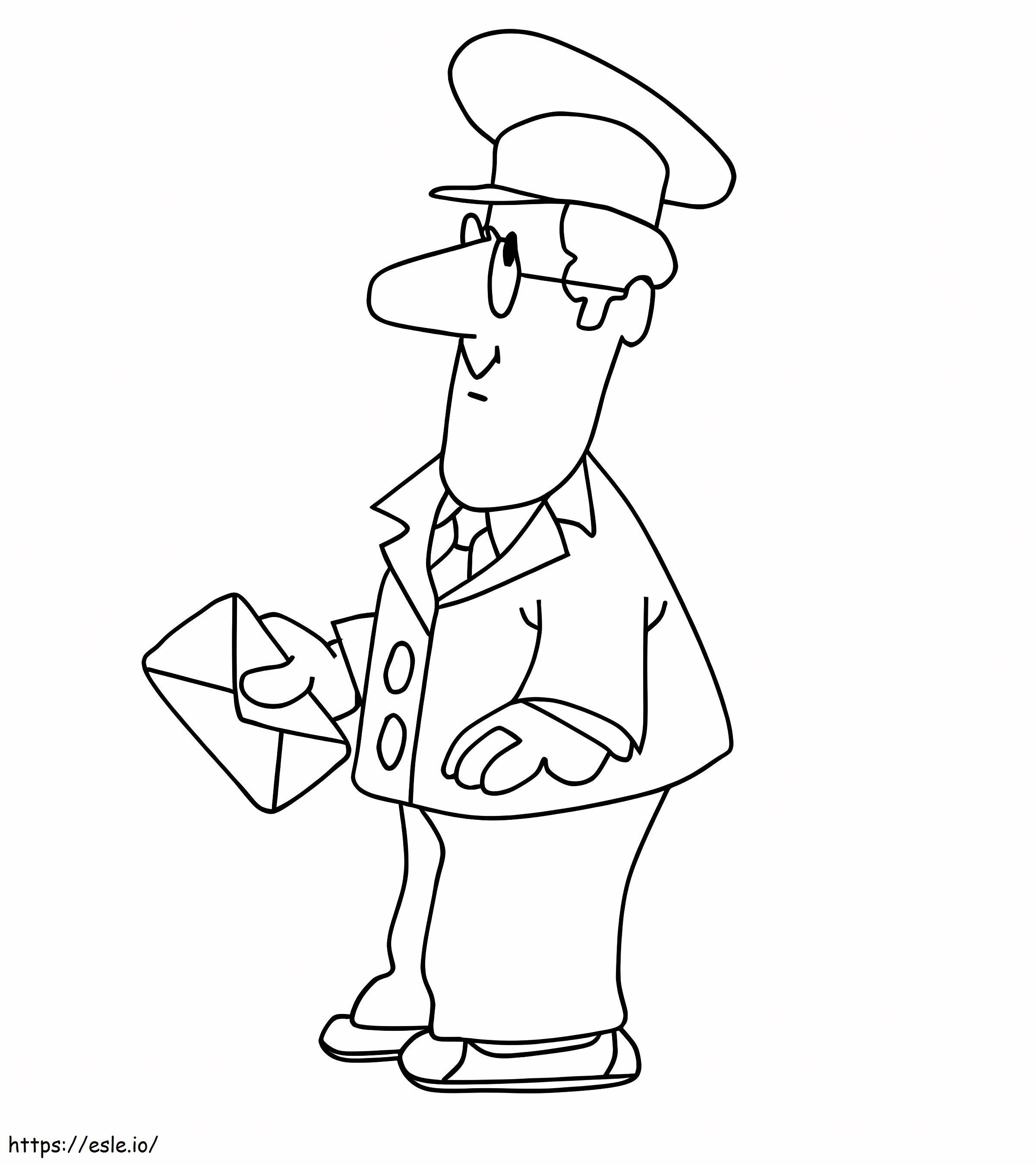 Postman Pat Holding Letter coloring page