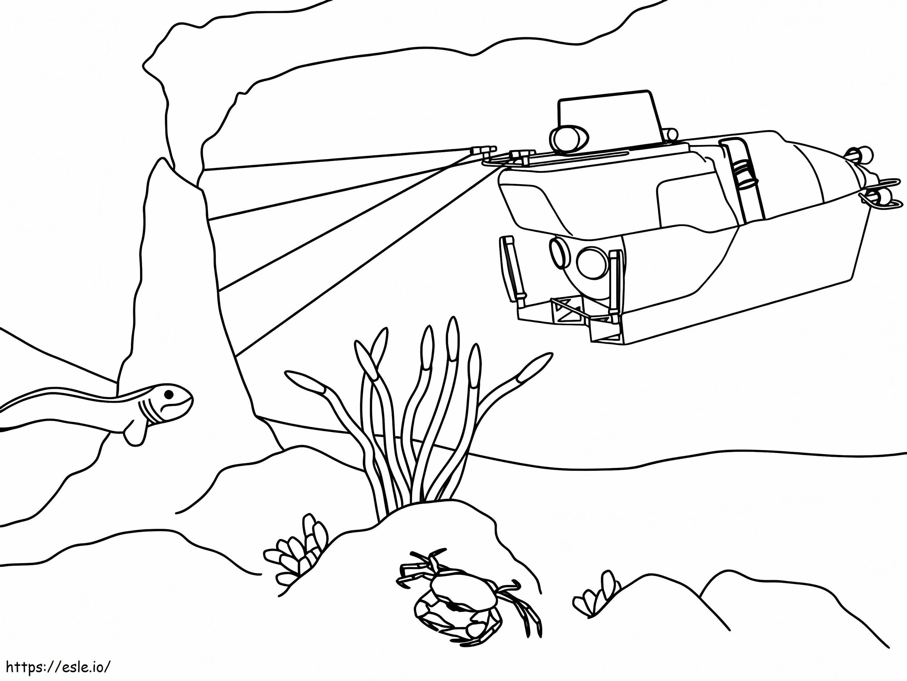 Submarine 8 coloring page