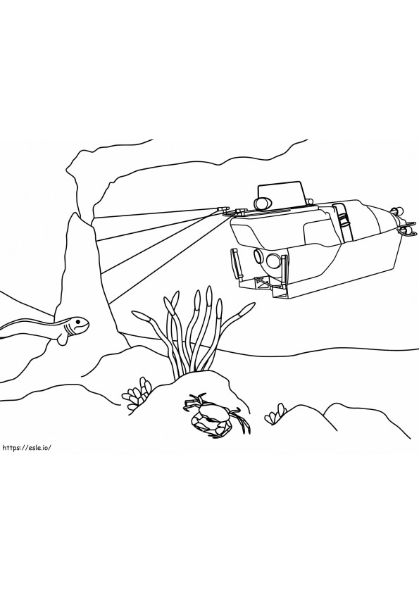 Submarine 8 coloring page