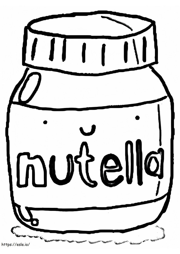 Coloriage Kawaii Nutella 2 à imprimer dessin