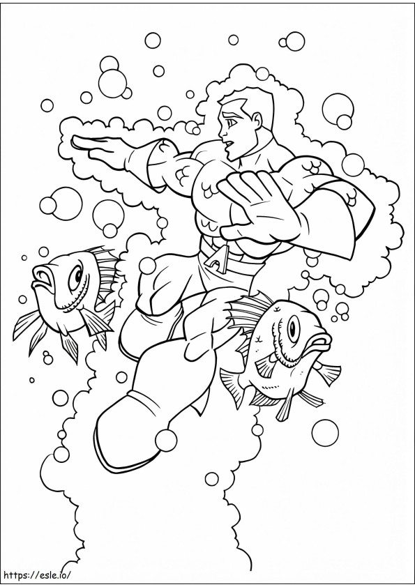 Coloriage Aquaman Super Amis à imprimer dessin