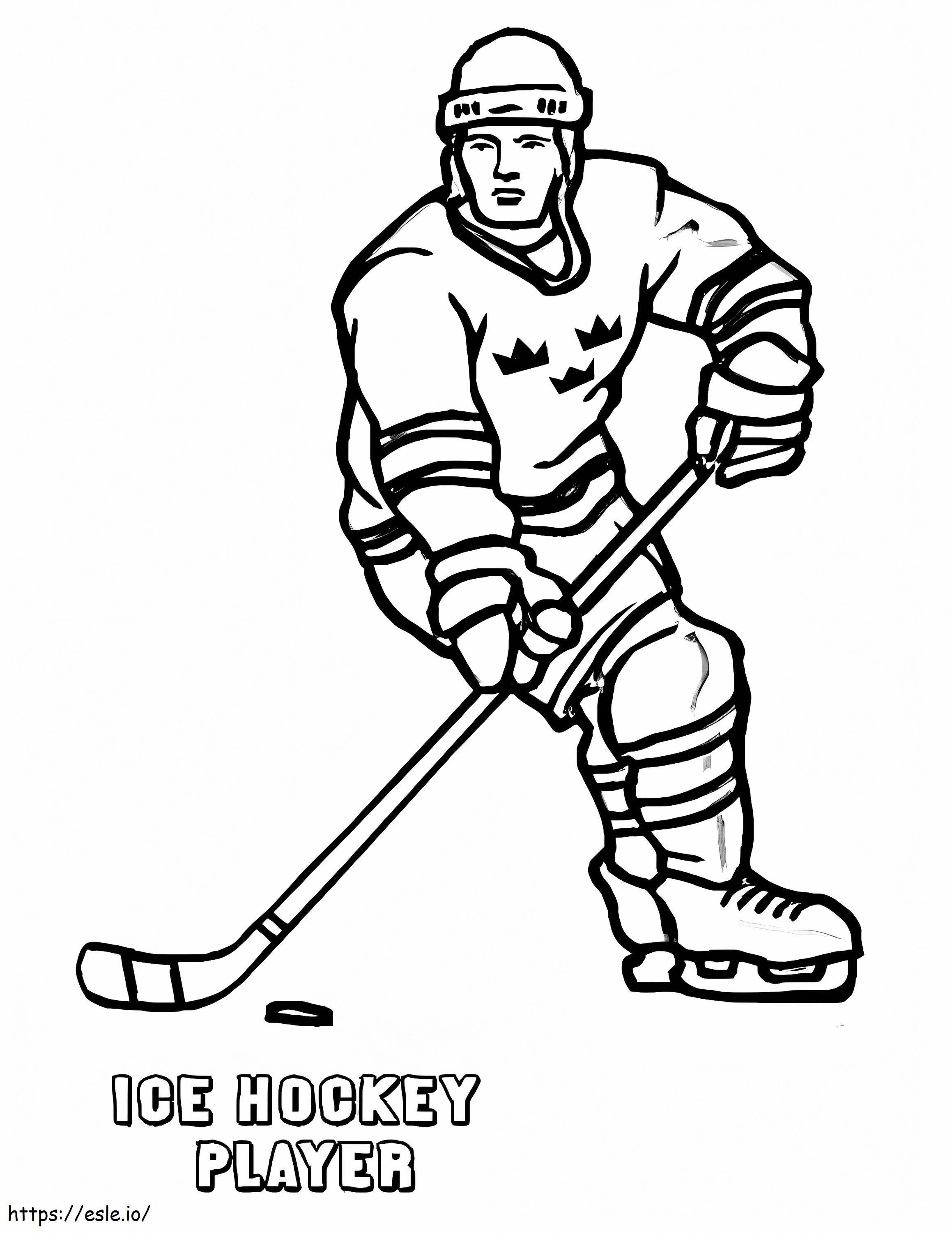 Jugador básico de hockey sobre hielo para colorear