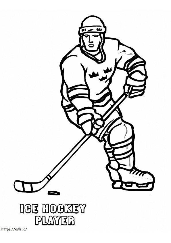 Basis ijshockeyspeler kleurplaat