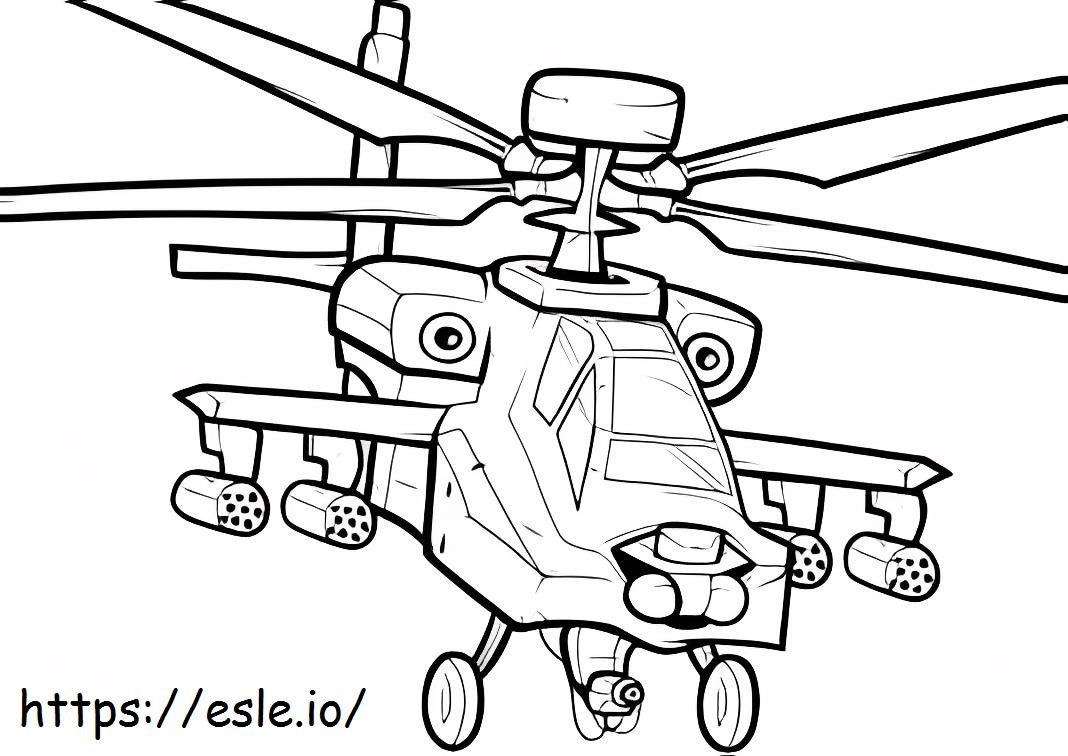 Coloriage Hélicoptère Apache à imprimer dessin