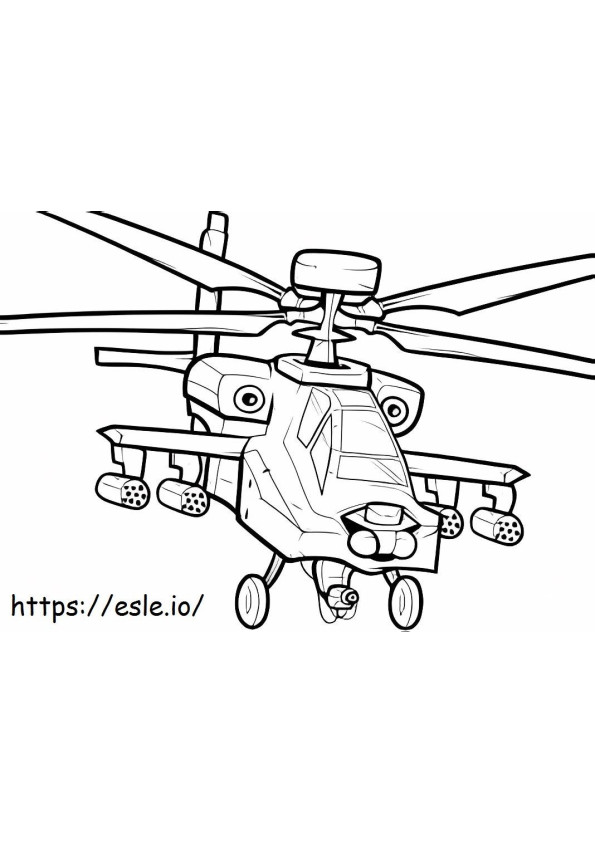 Helikoptero Apache värityskuva