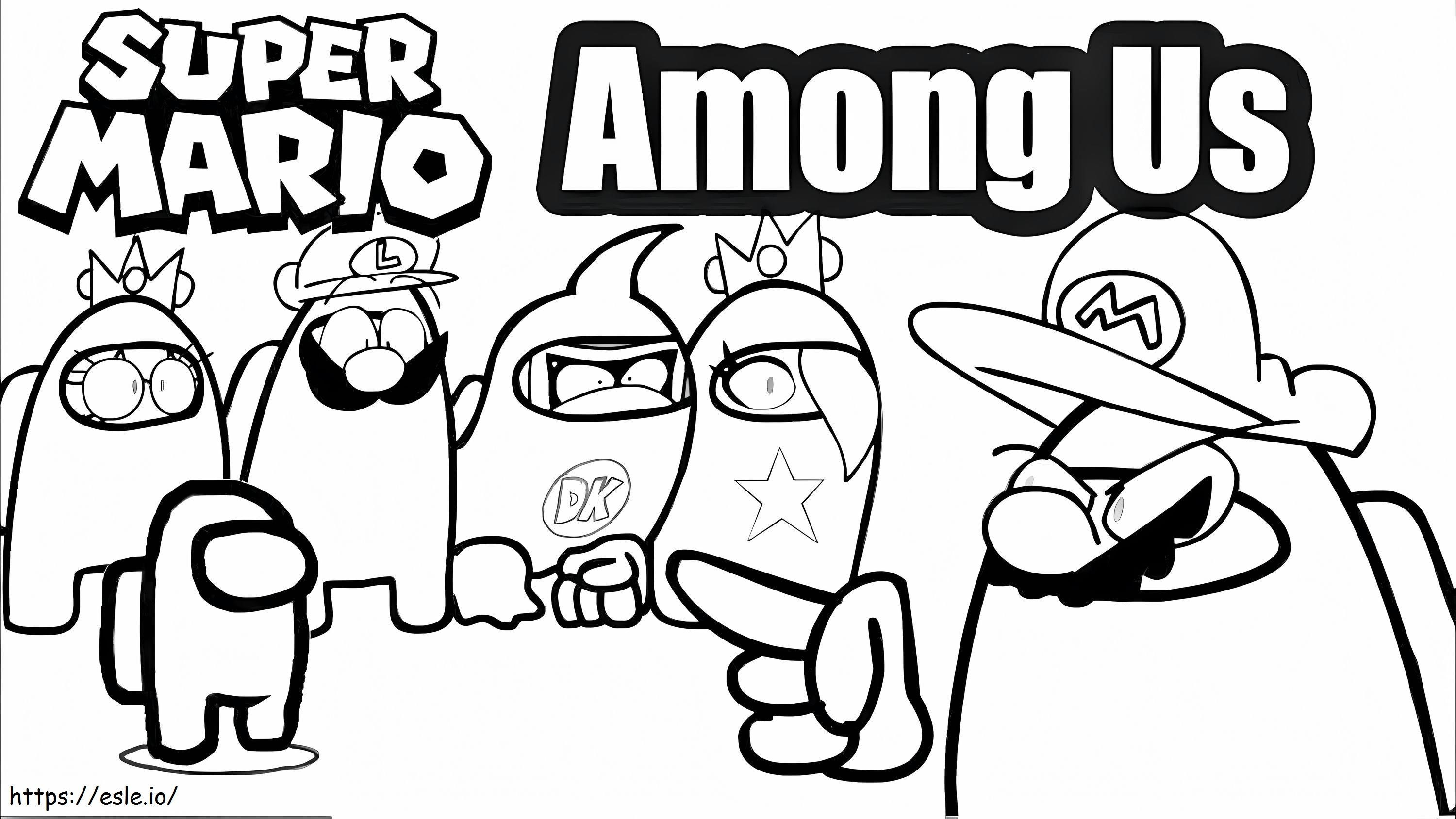 Super Mario Among Us coloring page
