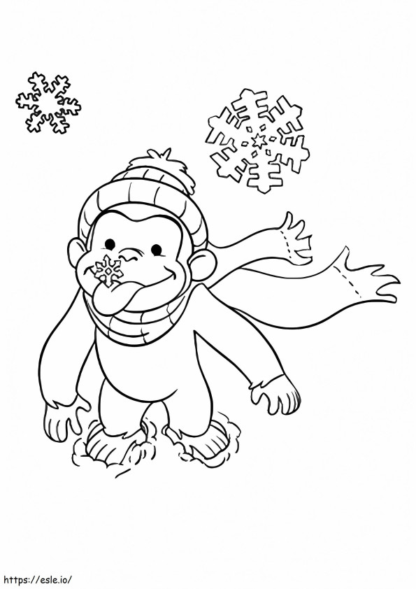 1526825555The Curious George In Winter A4 coloring page