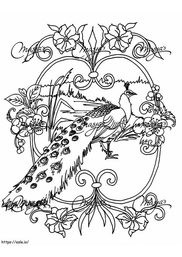 Peacock For Kids coloring page