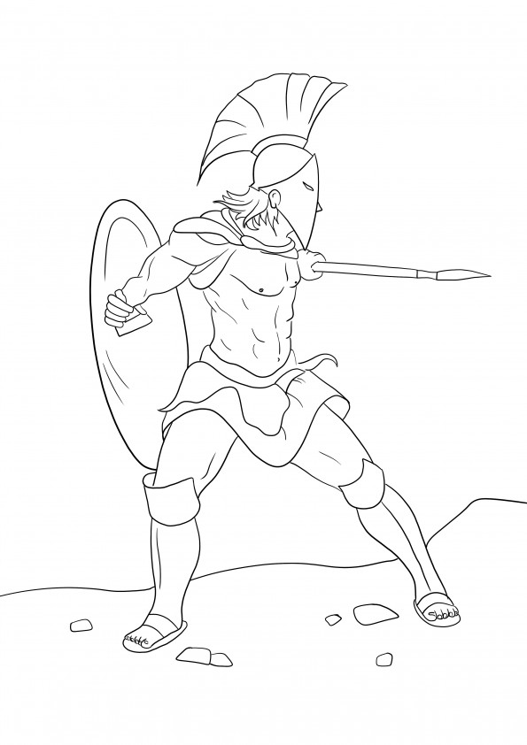 Spartan warrior to color and print free