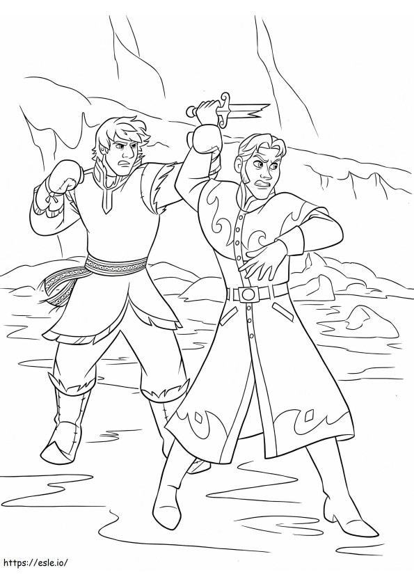 Kristoff Stopped Hans coloring page