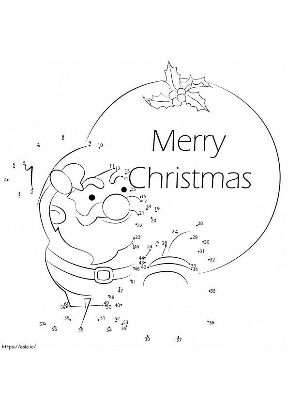Adorable Santa Claus Dot To Dots coloring page