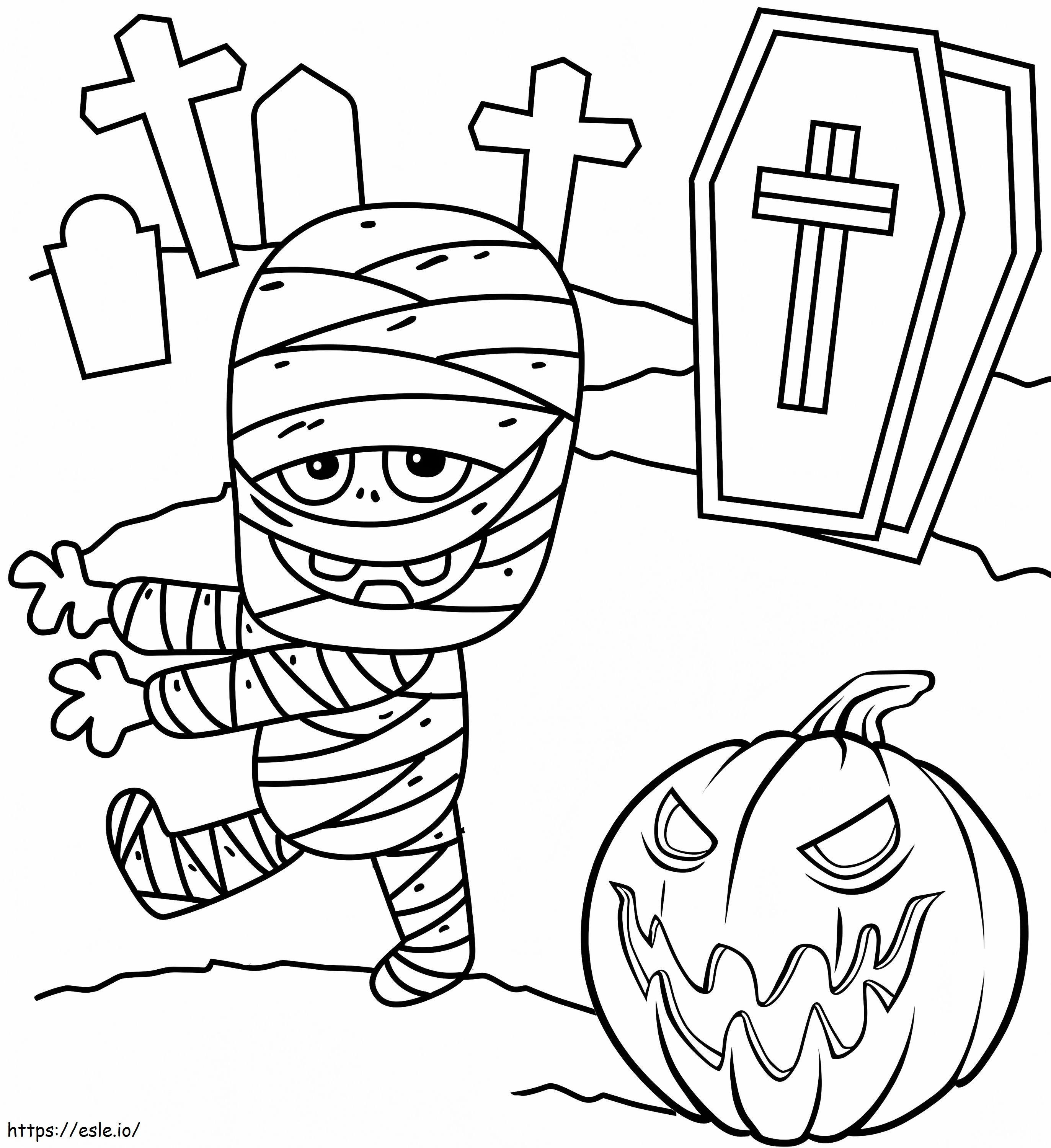 Smiling Mummy coloring page