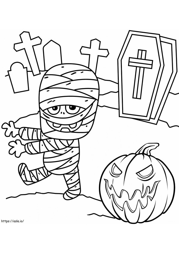 Smiling Mummy coloring page