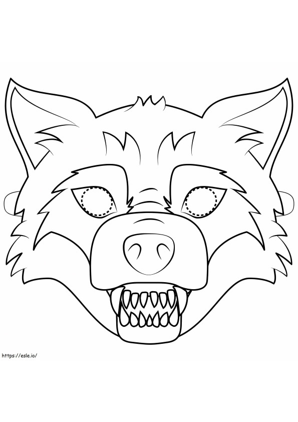 Coloriage Masque de loup à imprimer dessin