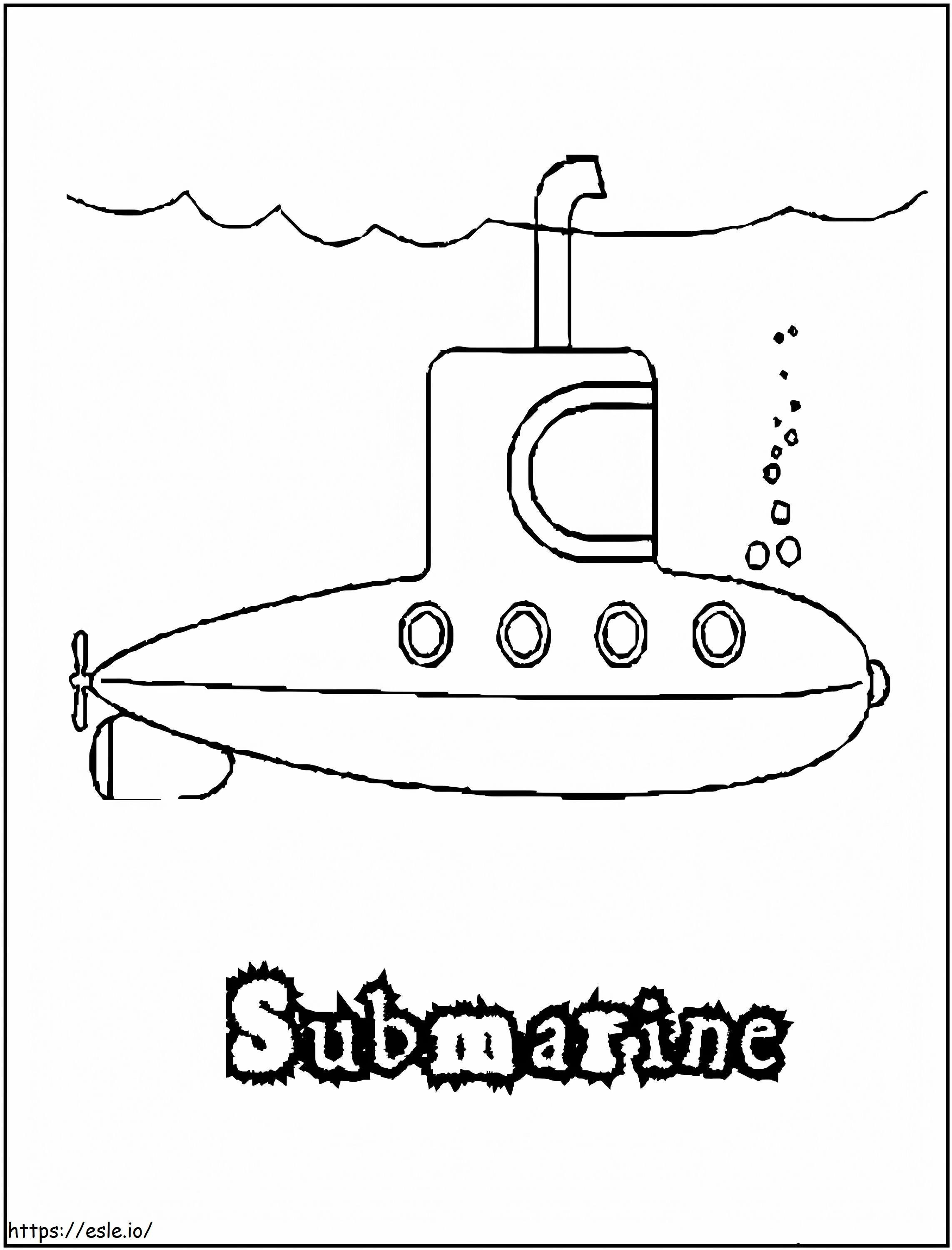 Adorabile sottomarino da colorare