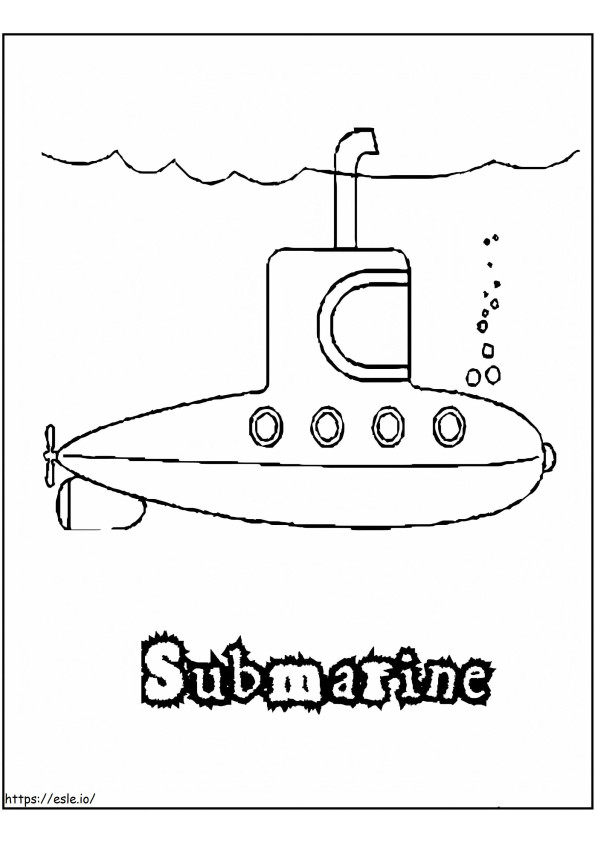 愛らしい潜水艦 ぬりえ - 塗り絵