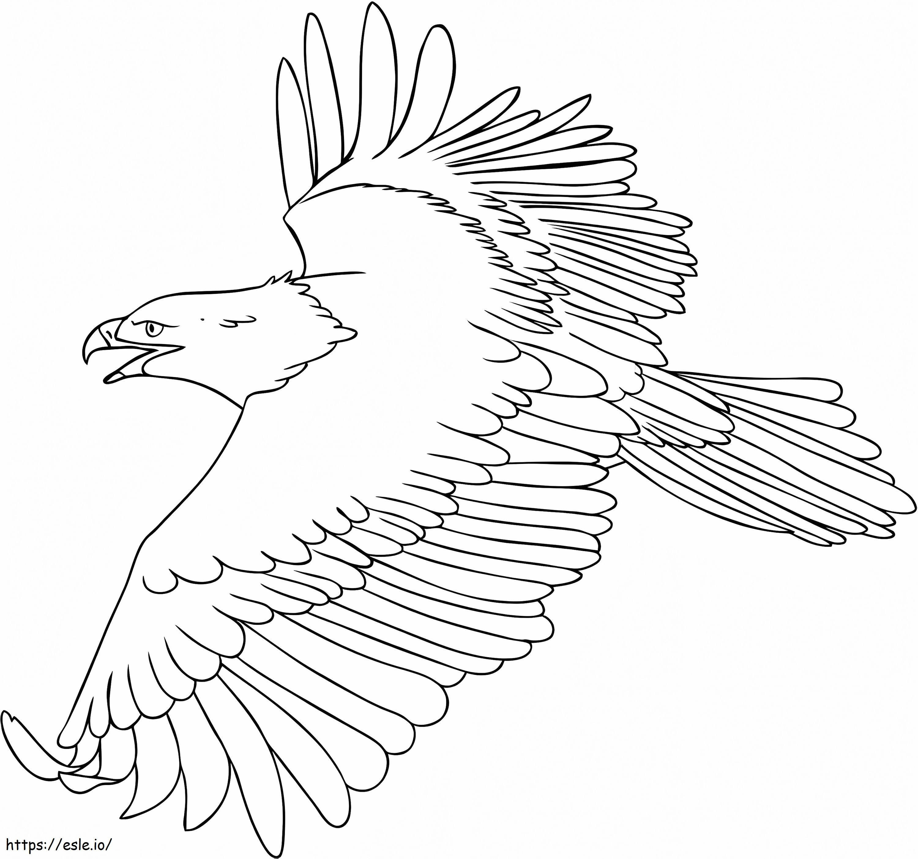 Águila fresca volando para colorear