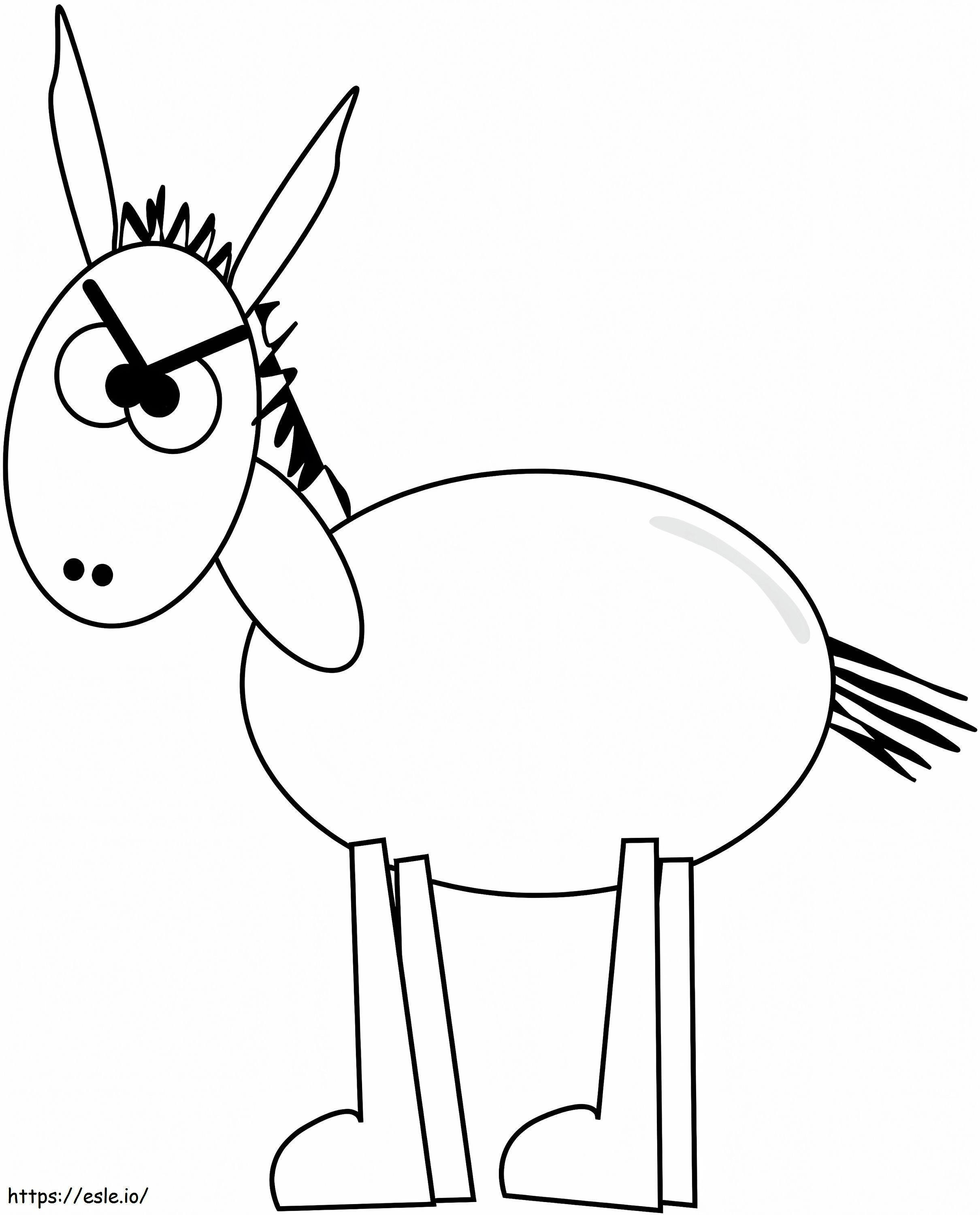 Einfacher Cartoon-Esel ausmalbilder
