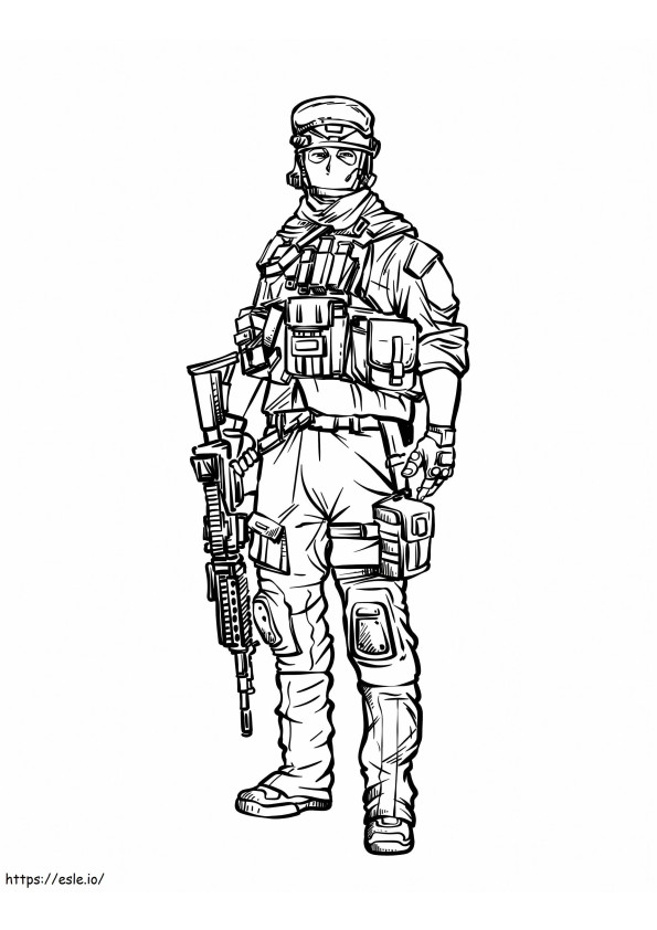 Normaali sotilas värityskuva