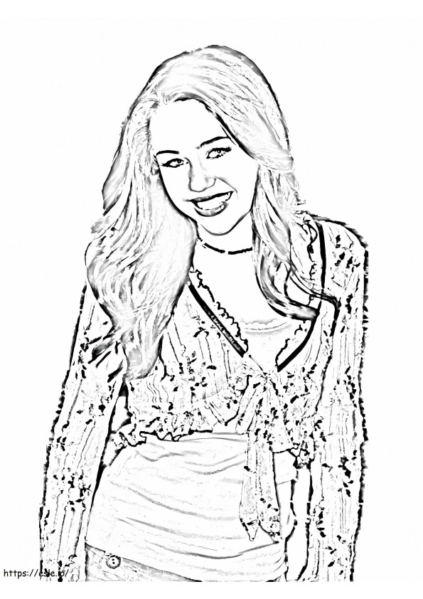 Hannah Montana sorrindo para colorir