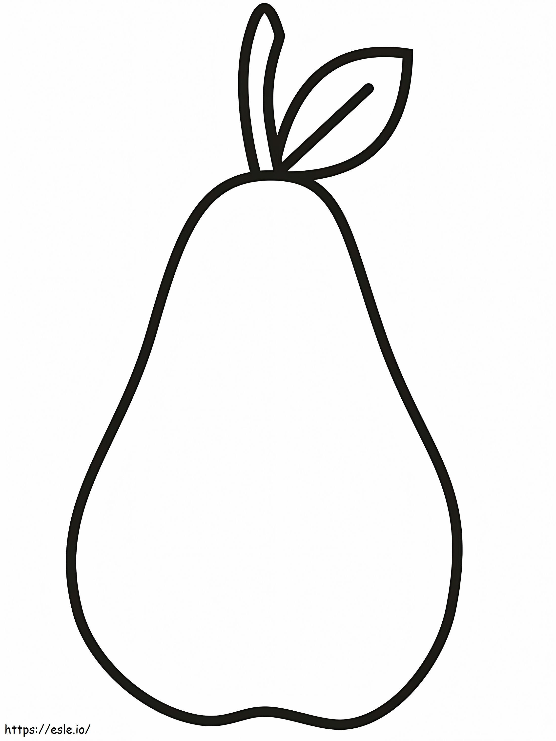 Easy Pear coloring page