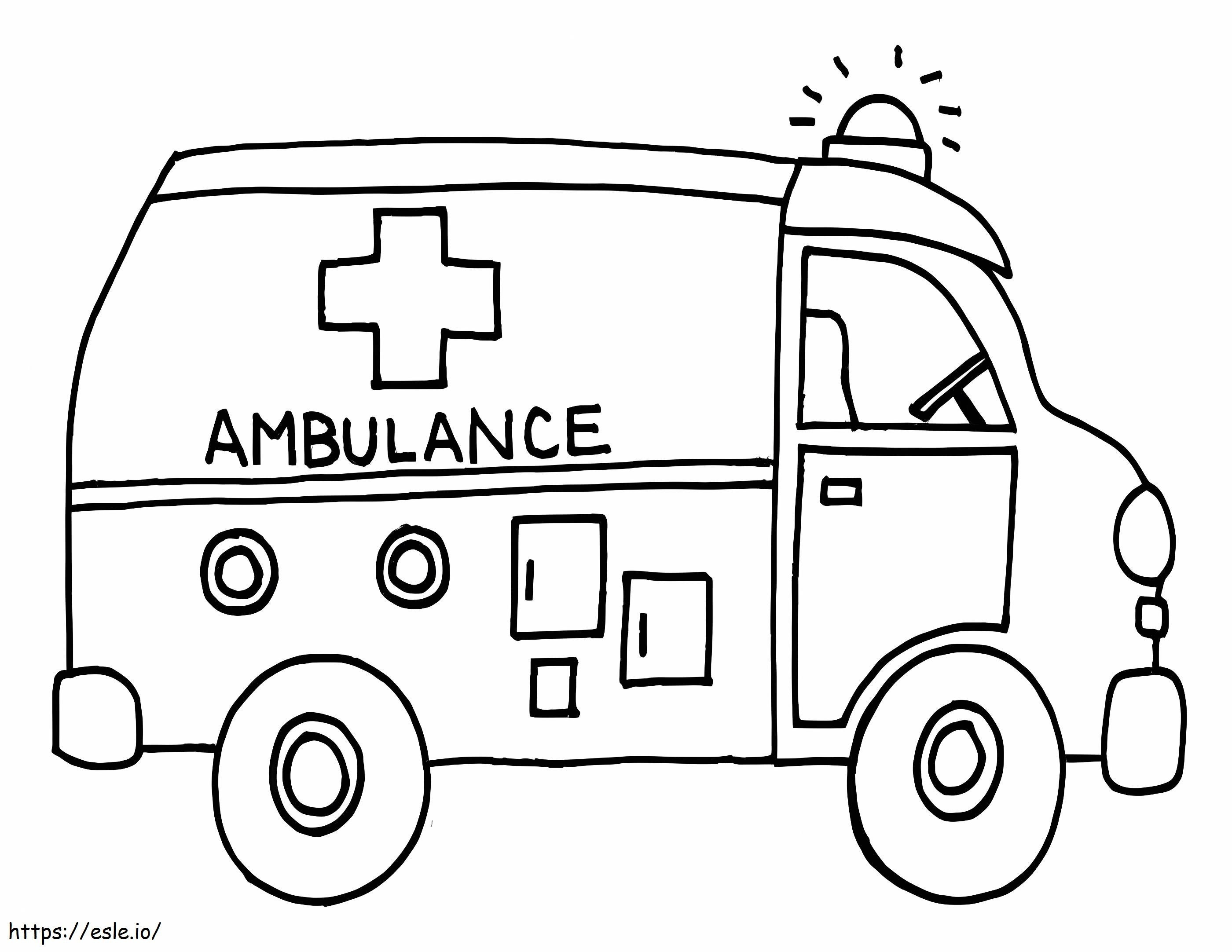 Afdrukbare ambulance kleurplaat kleurplaat