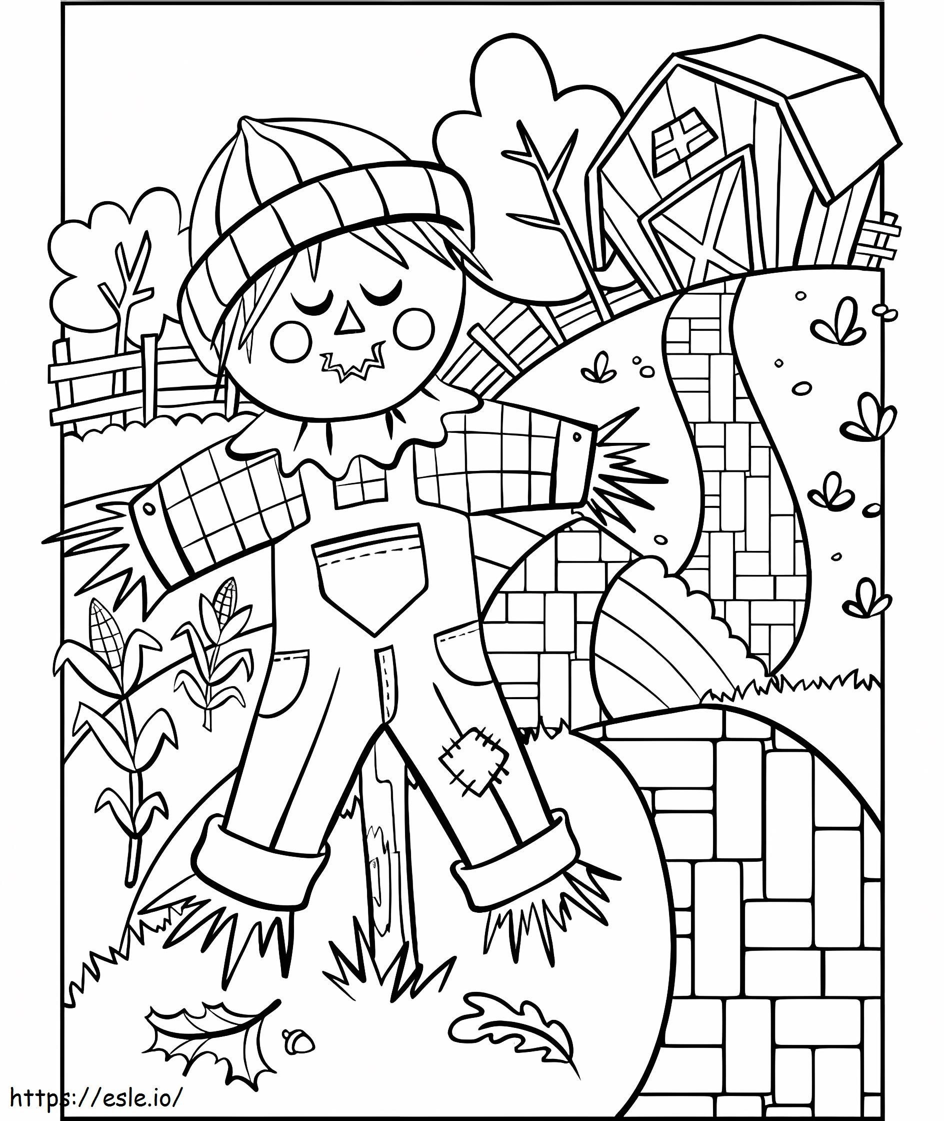 Basic Scarecrow coloring page
