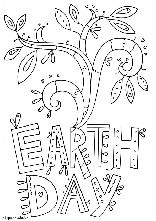 Earth Day Doodle coloring page