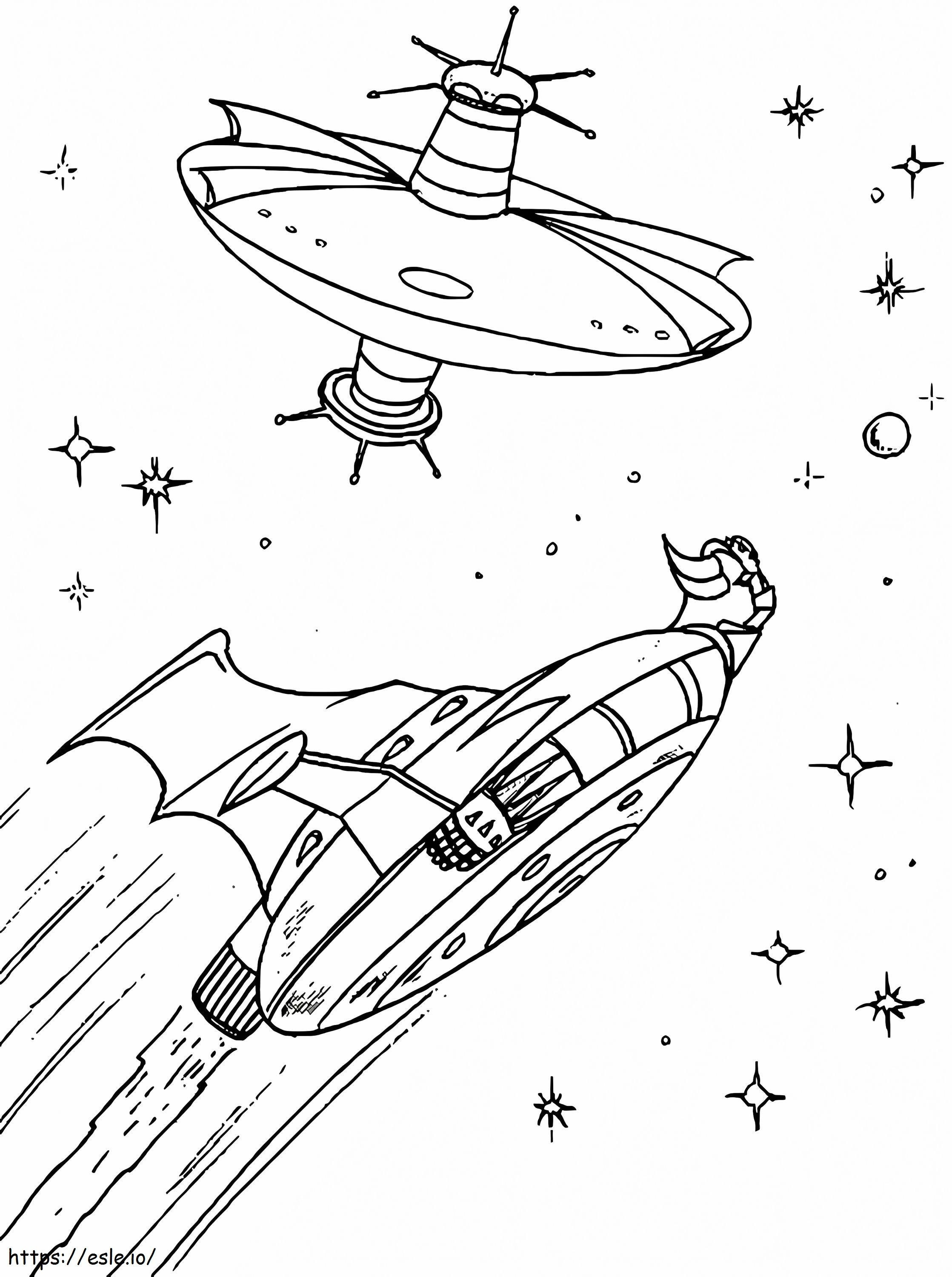 Goldorak Scene In The Universe coloring page