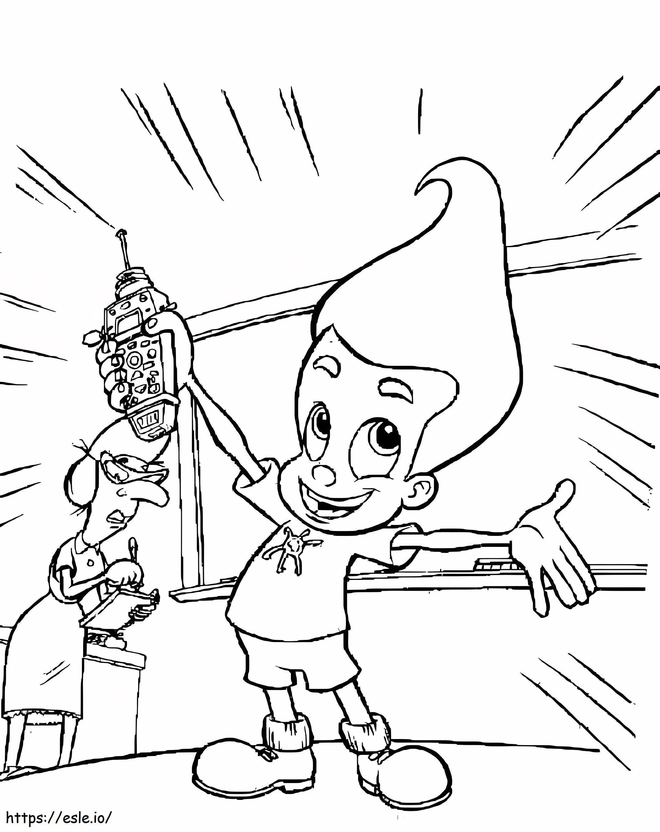 Ms. Fowl And Jimmy Neutron coloring page
