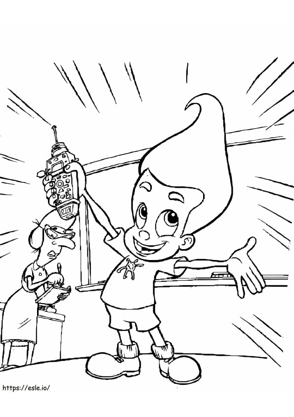 Ms. Fowl And Jimmy Neutron coloring page