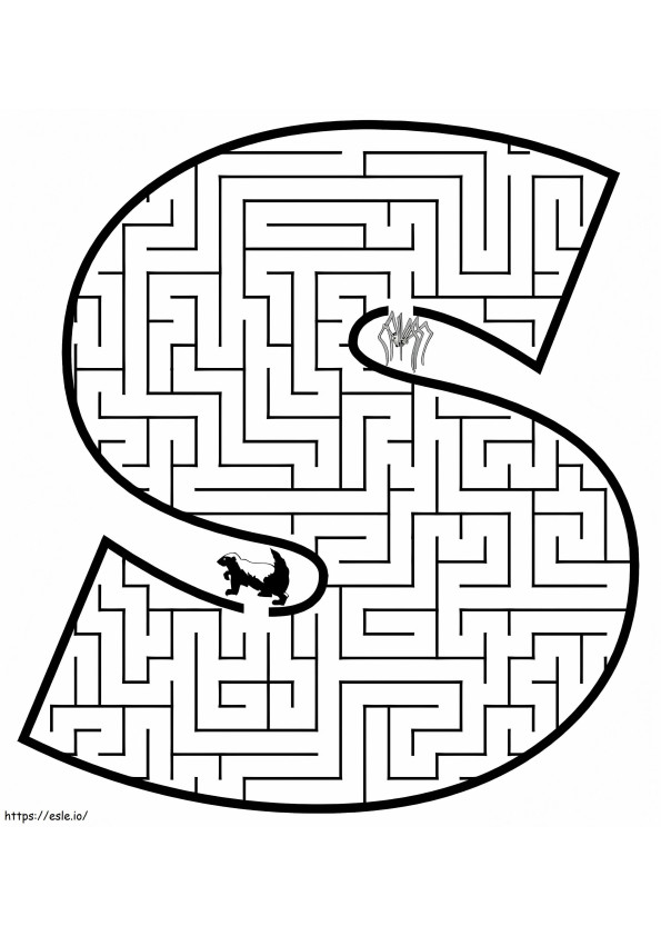 Buchstabe S Labyrinth ausmalbilder