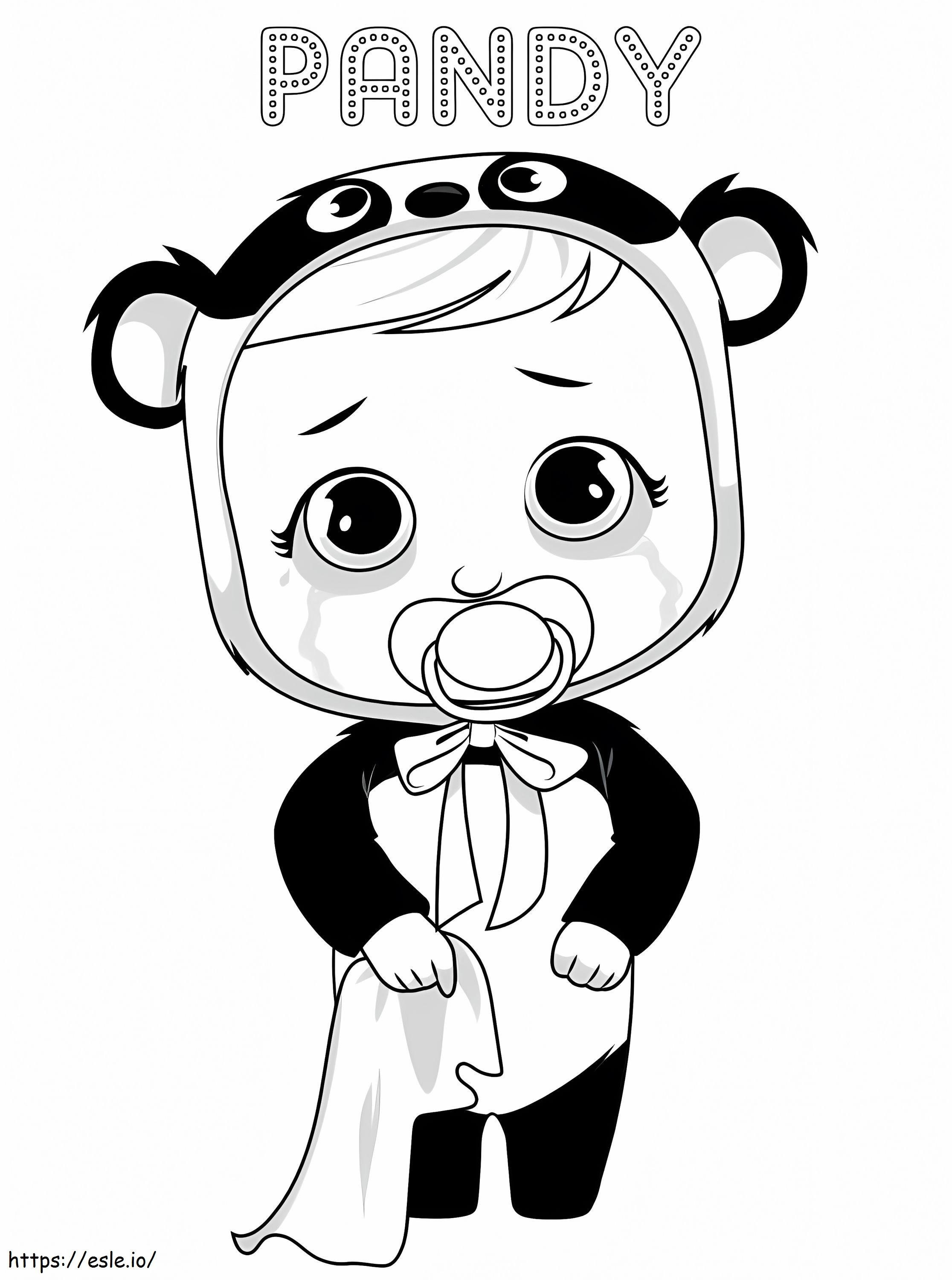 Coloriage Pandas qui pleurent bébé à imprimer dessin