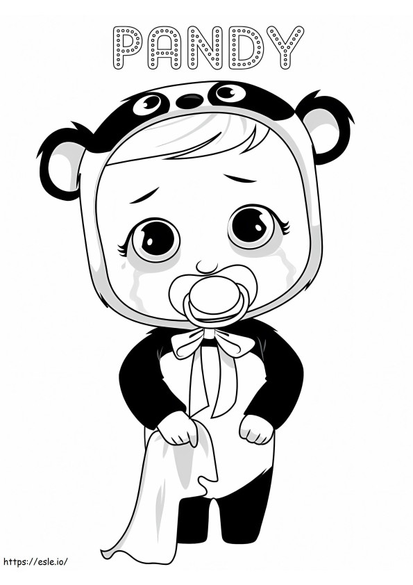 Pandas Cry Babie coloring page