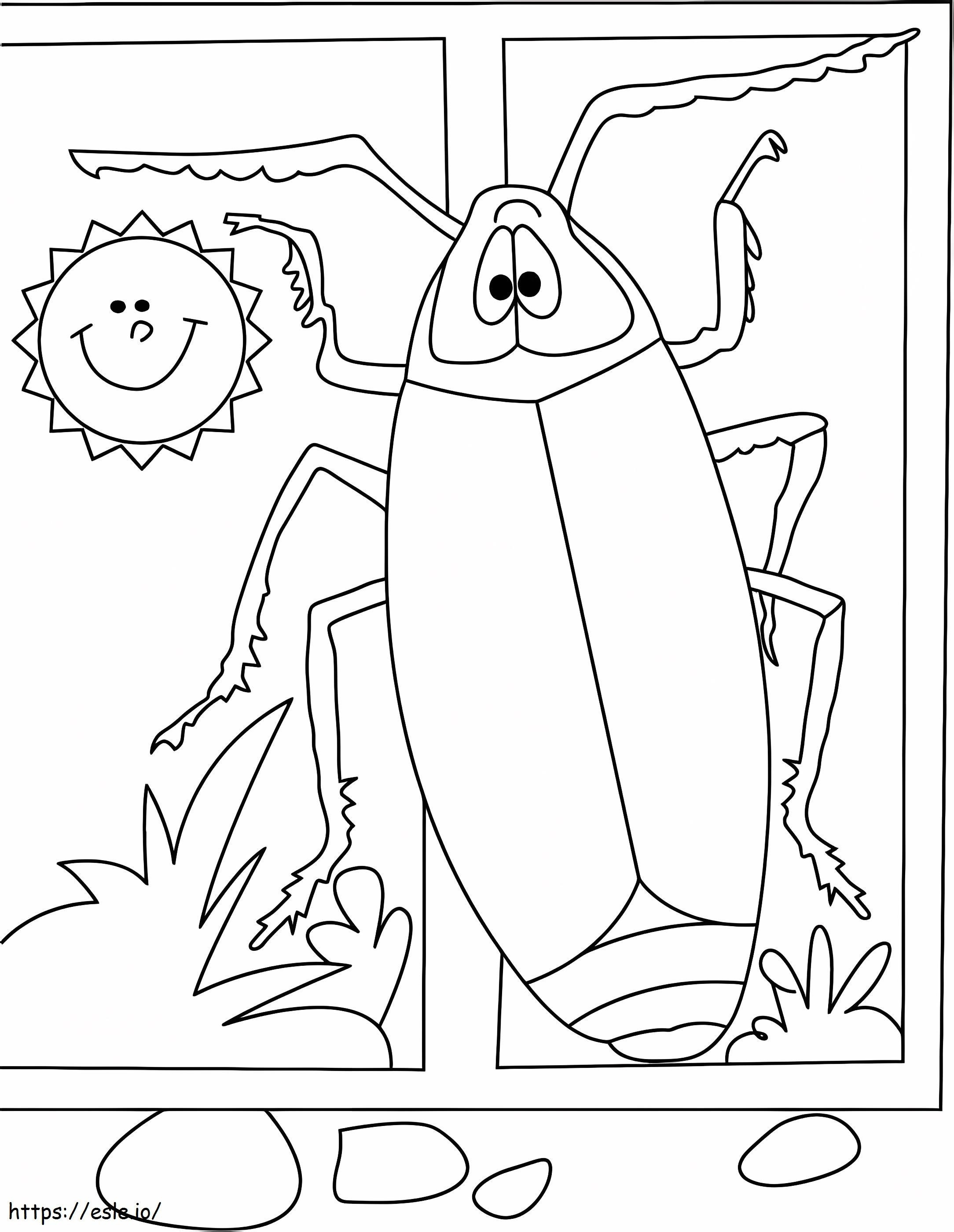 Happy Cockroach coloring page